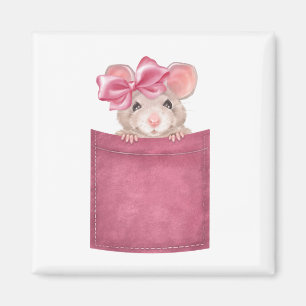 Maus in der Tasche. Rosa Version Magnet