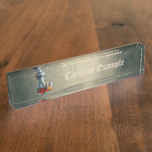 Maus in einem Nachgown: The Night of Crazy Tunes. Namensplakette