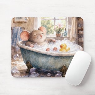 Maus in einem Schaumbad Mousepad