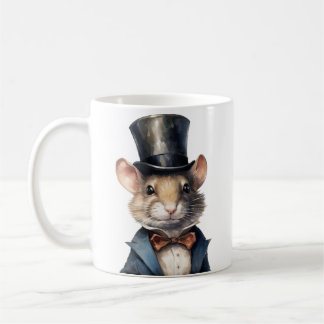 Maus in einem Top Hat und einer Anzug-Tasse Kaffeetasse