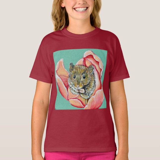 Maus in einem Tulip-Gemälde T-Shirt (Vorderseite)