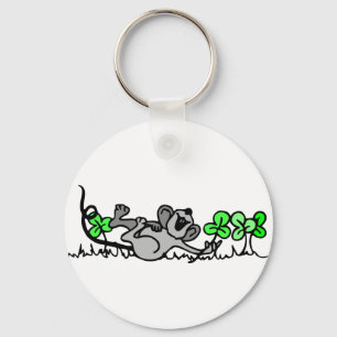 Maus in Kleeblättern Schlüsselanhänger