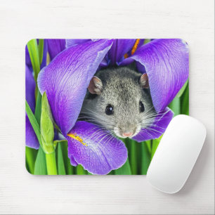 Maus in Lila Iris Mousepad