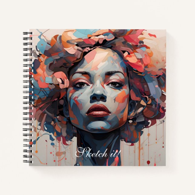 Maus in Linien: Künstlerisches Sketchbuch Notizbuch (Vorderseite)