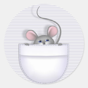 Maus in Pocket Runder Aufkleber