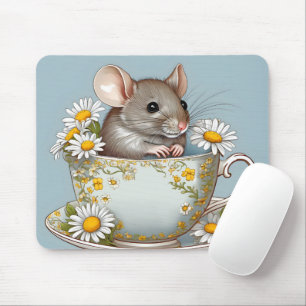 Maus in Teetasse Mousepad