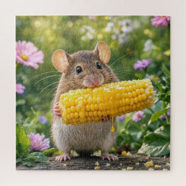 Maus isst Maiskolben Puzzle (Vertikal)