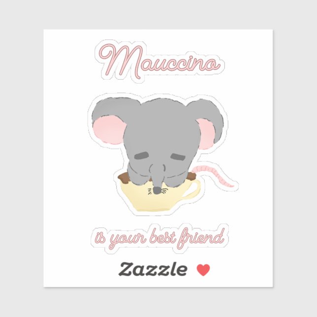 Maus Kakao Cappuccino  Aufkleber (Blatt)