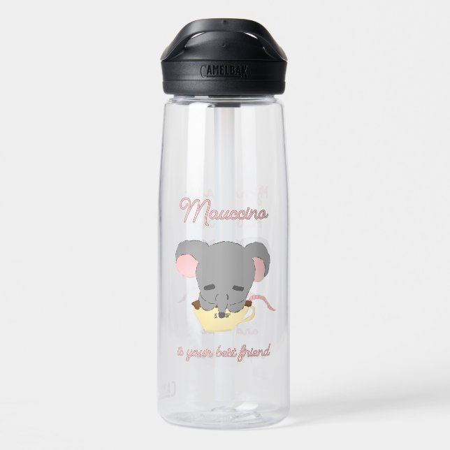 Maus-Kakao-Kappuziner  Trinkflasche (Rückseite)