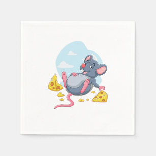 Maus Käse Rat Mice Tier Tier Tier Geschenk Nagetie Serviette