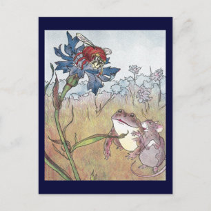Maus, Kröte & Hornisse auf der Wiese Postkarte