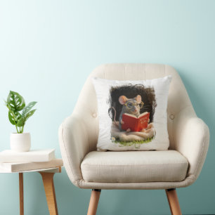 Maus liest ein Buch Kissen