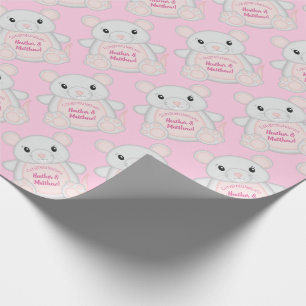Maus Mäuse Baby Dusche Rosa Geschenkpapier