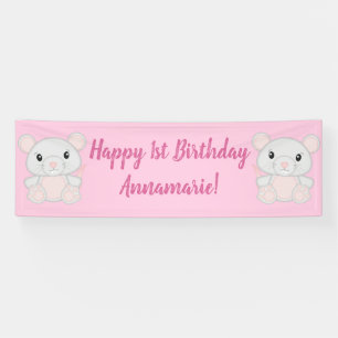 Maus Mäuse Geburtstagsparty Pink Banner