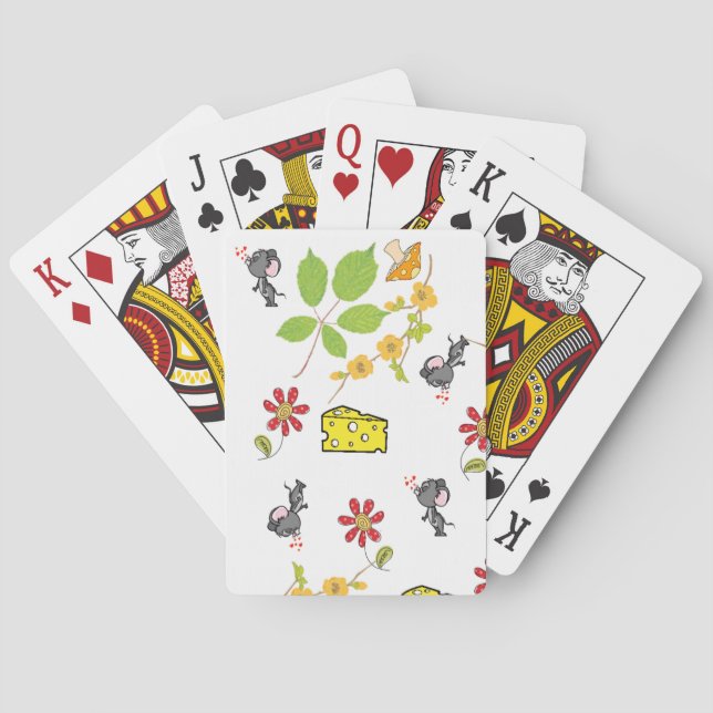 Maus Mäusen Käse Blumenspielkarte Deck Spielkarten (Rückseite)