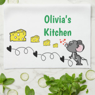 Maus Mice Käse Herz Küche Handtuch