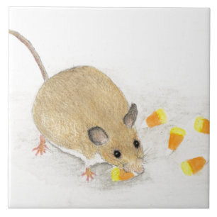Maus mit Candy Corns Fliese