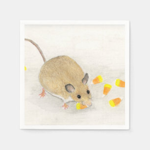 Maus mit Candy Corns Serviette