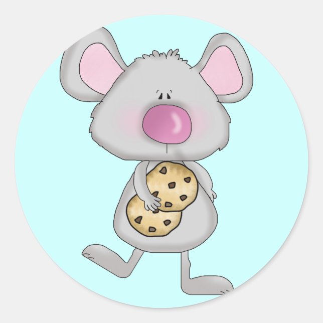 Maus mit Cookies Tshirts und Geschenke Runder Aufkleber (Vorderseite)