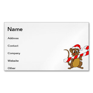 Maus mit einem Weihnachtskandinken Magnetische Visitenkarte