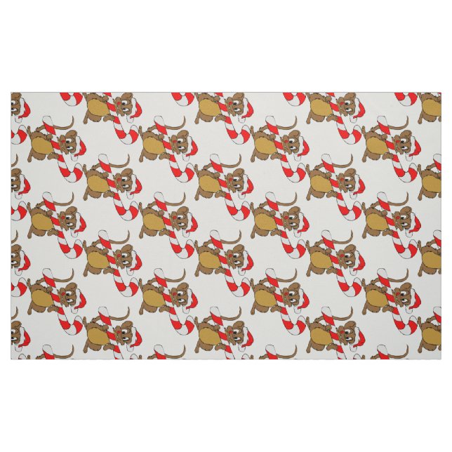 Maus mit einem Weihnachtskandinken Stoff (Fat Quarter (45,7 x 55,9 cm))