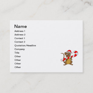 Maus mit einem Weihnachtskandinken Visitenkarte