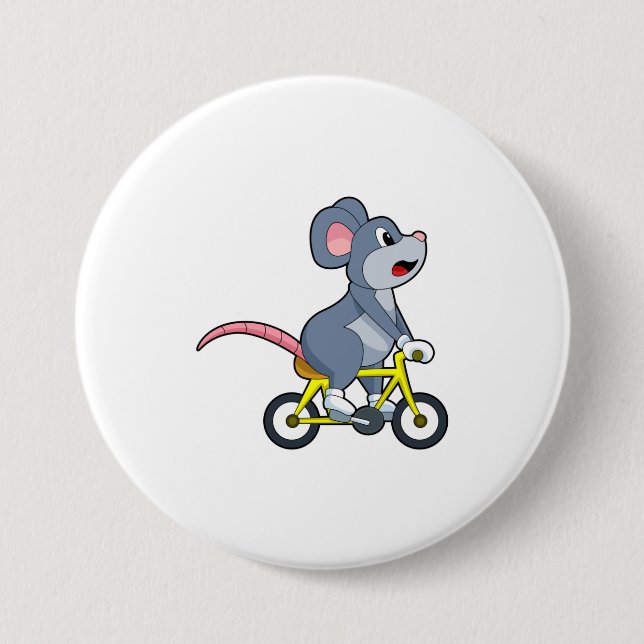 Maus mit Fahrrad Button (Vorderseite)