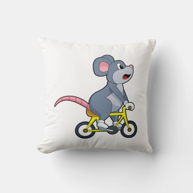 Maus mit Fahrrad Kissen (Vorderseite)