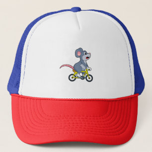 Maus mit Fahrrad Truckerkappe