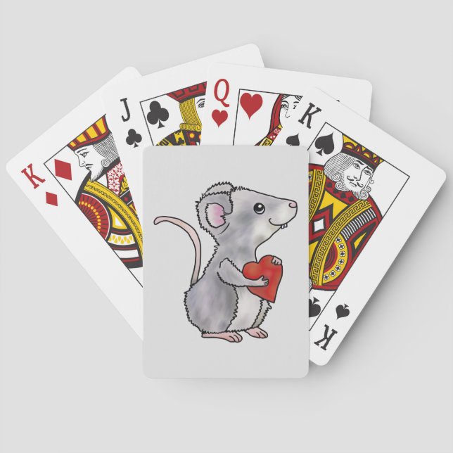 Maus mit Herz  Spielkarten (Rückseite)