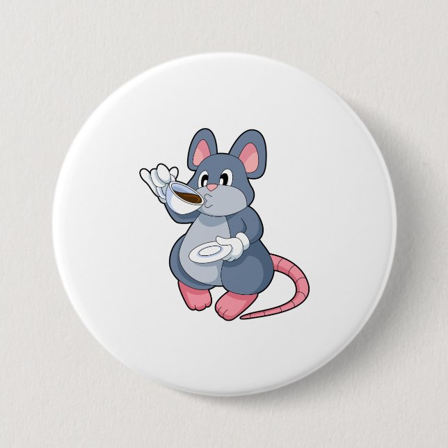 Maus mit Kaffee-Cup Button (Vorderseite)
