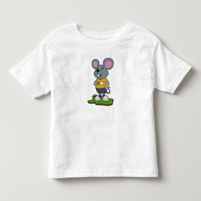 Maus mit Kaffeetasse Kleinkind T-shirt (Vorderseite)