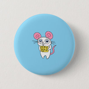 Maus mit Käseknopf Button