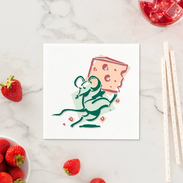 Maus mit Käsepapier Napkins Serviette (Von Creator hochgeladen)