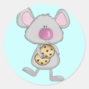 Maus mit Plätzchen-T-Shirts und Geschenken Runder Aufkleber