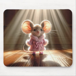 Maus mit rosa Robe und Slippers Mousepad