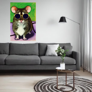 Maus mit Sonnenbrille   AI Art Poster