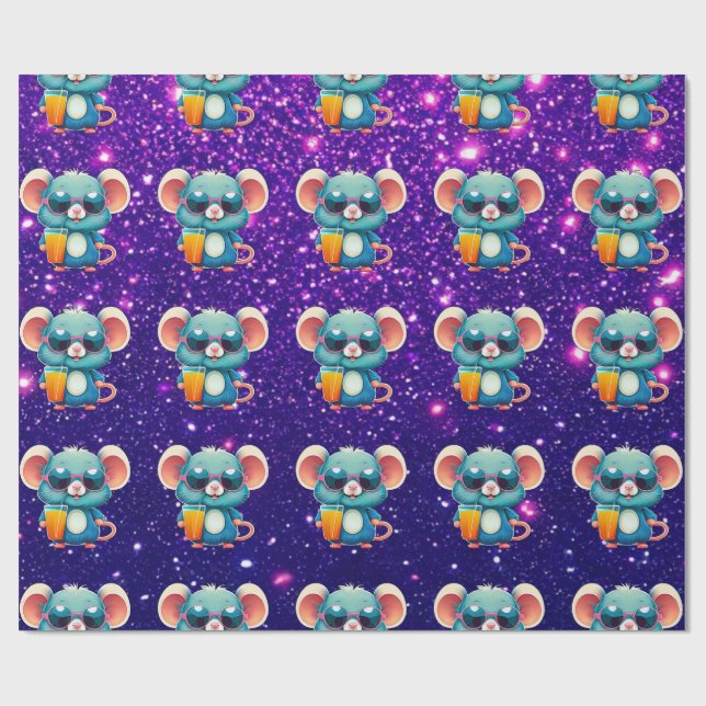 Maus Niedlich charmant Themed-Geschenkwrake Geschenkpapier (Flach)