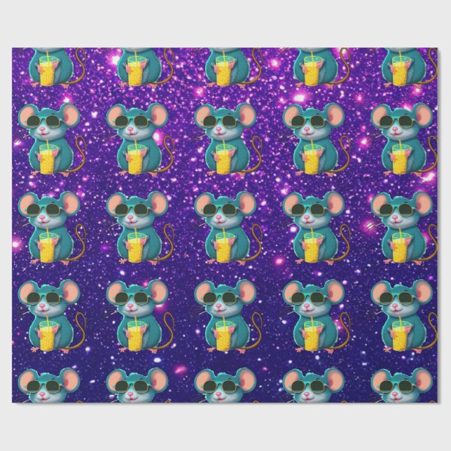 Maus Niedlich charmant Themed-Geschenkwrake Geschenkpapier (Flach)