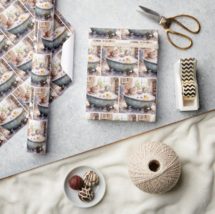 Maus nimmt ein Schaumbad Geschenkpapier