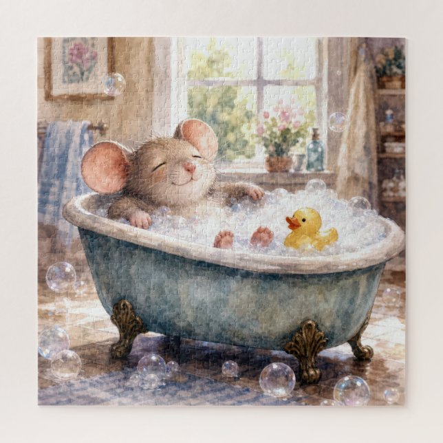 Maus nimmt ein Schaumbad Puzzle (Vertikal)