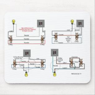 Maus-Pad 3-Wege-Schaltdiagramme für Elektriker Mousepad