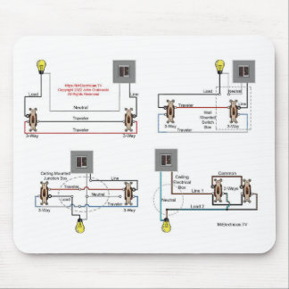 Maus-Pad 3-Wege-Schaltdiagramme für Elektriker Mousepad