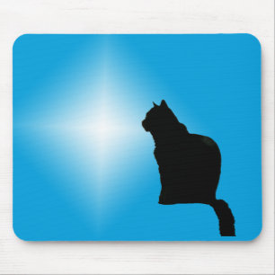 Maus Pad - Black Cat Silhouette und Star Mousepad
