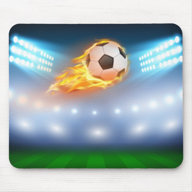 Maus-Pad-Flaming-Fußballball Mousepad (Vorne)