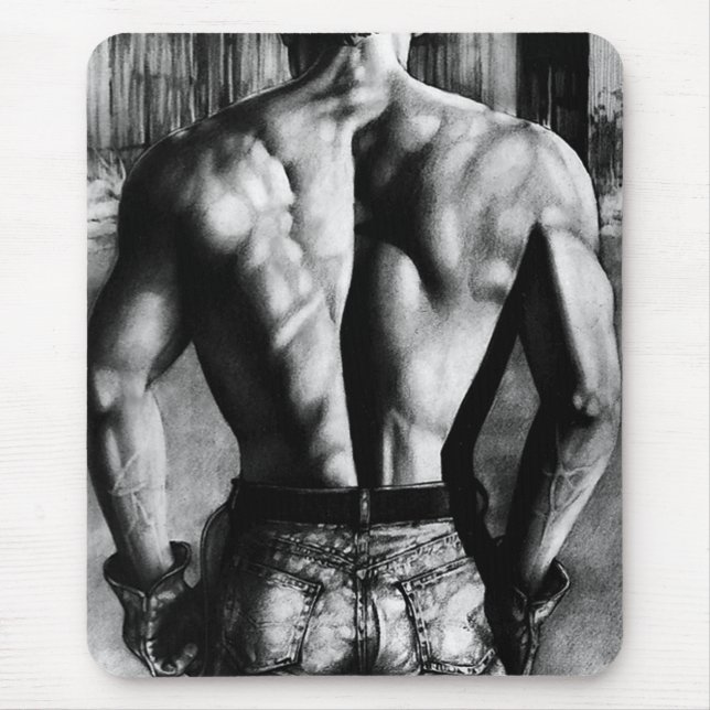 Maus Pad für Männer Maskuline Art Cool Bodybuilder Mousepad (Vorne)