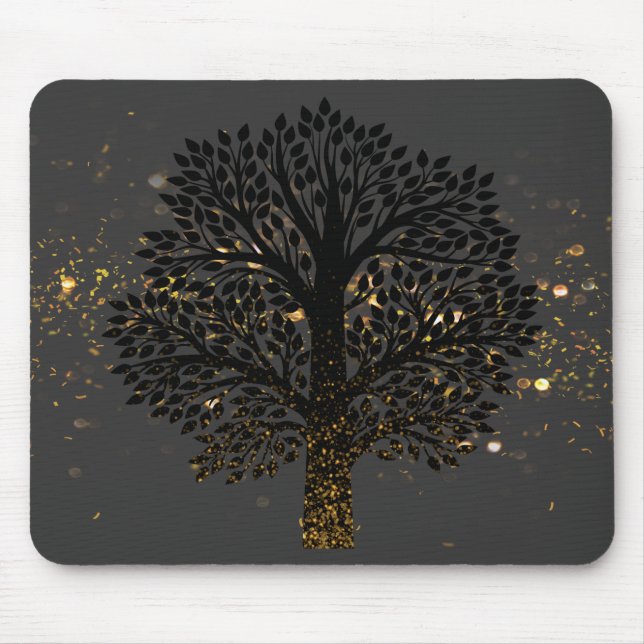 Maus-Pad für Schwarz und Gold Tree Mousepad (Vorne)