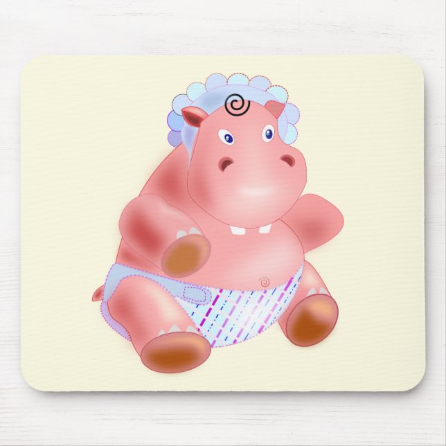 Maus Pad mit Happy Baby Hippo Mousepad (Vorne)