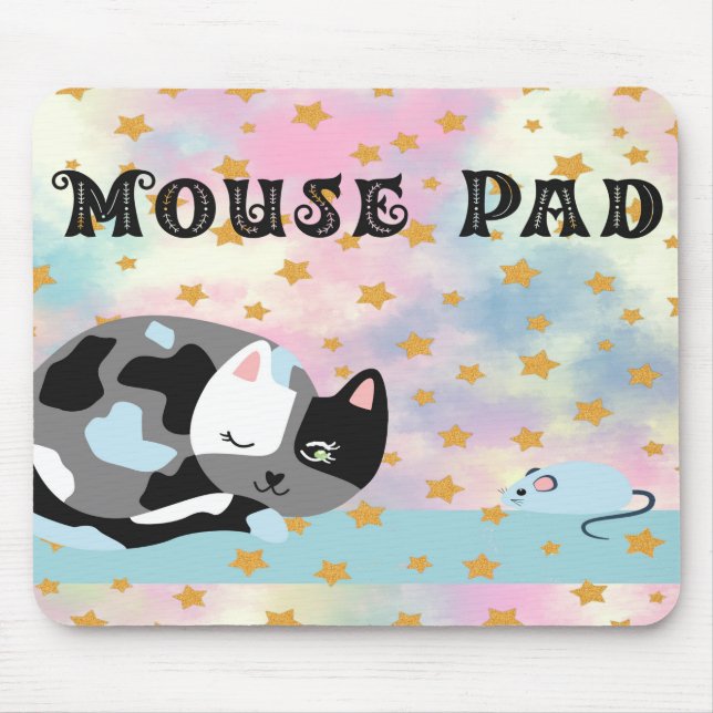 Maus-Pad mit Katze und :Maus Mousepad (Vorne)
