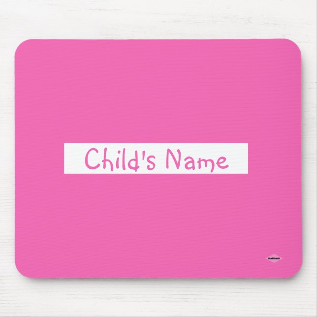 Maus-Pad mit Kindername Pink HAMbWG Mousepad (Vorne)
